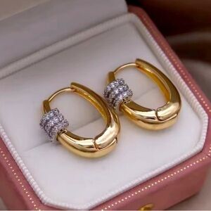 14K Gold Hinged Hoop Earrings